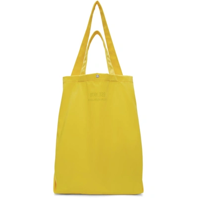 Shop Calvin Klein Jeans Est.1978 Calvin Klein Jeans Est. 1978 Yellow Logo Tote In 700 Yel/blk