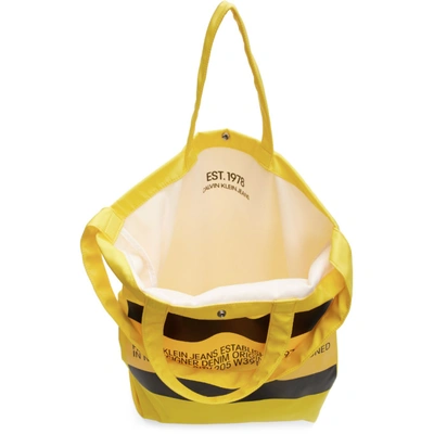 Shop Calvin Klein Jeans Est.1978 Calvin Klein Jeans Est. 1978 Yellow Logo Tote In 700 Yel/blk