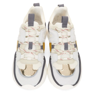 Shop Isabel Marant Grey And Off-white Kindsay Sneakers In 20ck Chalk