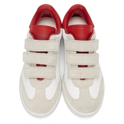 Shop Isabel Marant Red And White Beth Sneakers
