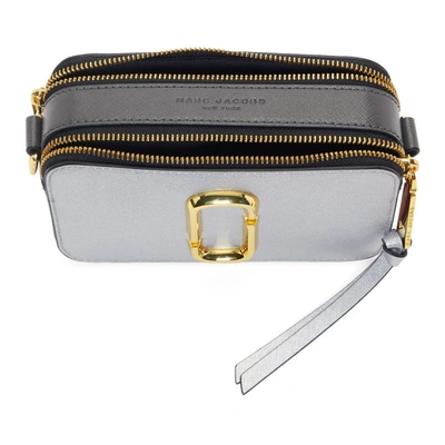 Shop Marc Jacobs Silver Small Snapshot Bag In 098 Silver