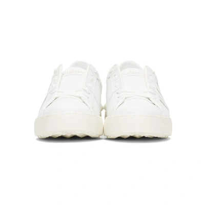 Shop Valentino White And Black  Garavani Vltn Open Sneakers In A01 White