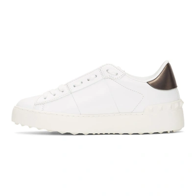 Shop Valentino White And Black  Garavani Vltn Open Sneakers In A01 White