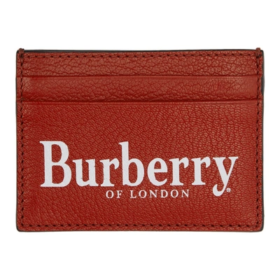 Shop Burberry Black And Red Crest Card Holder In A1333 Rust