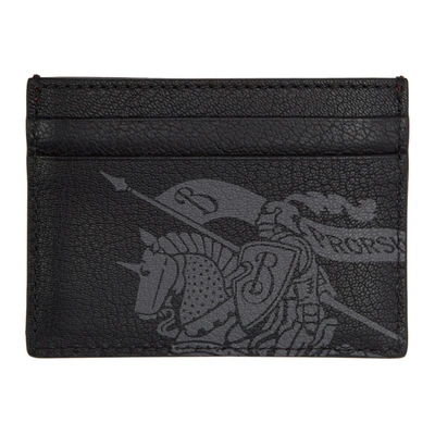 Shop Burberry Black And Red Crest Card Holder In A1333 Rust