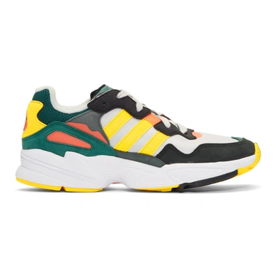 Shop Adidas Originals Grey And Yellow Yung 96 Sneakers In Gry/gold/r