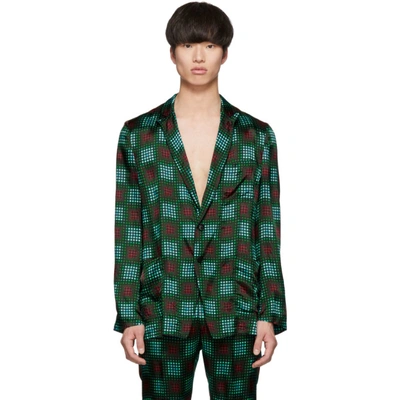 Shop Dries Van Noten Multicolor Geometric Boxer Blazer