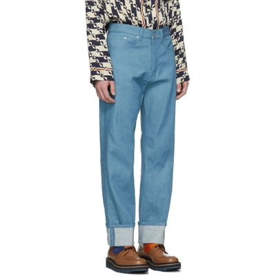 Shop Dries Van Noten Blue Panthero Jeans In Lblue514