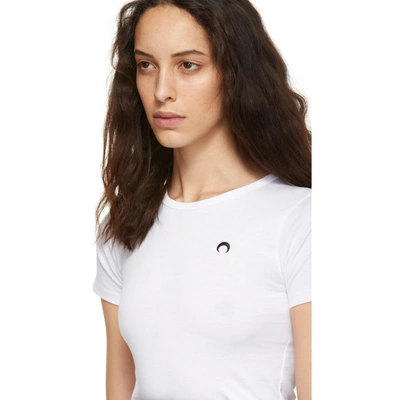 Shop Marine Serre White Moon T-shirt In Wht/blk
