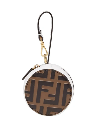 Shop Fendi Ff Logo Bag Charm - Brown