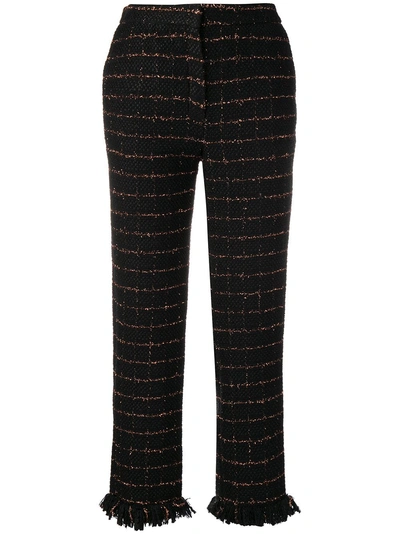 Shop Jorge Vazquez Tweed Straight Trousers - Black