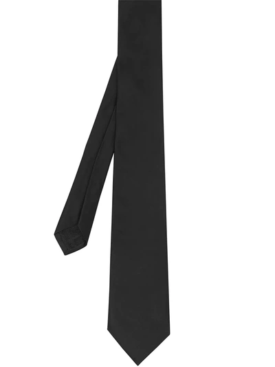Shop Burberry Modern Cut Silk Satin Tie In Black