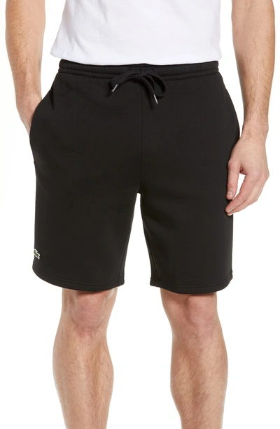 Shop Lacoste Sport Fleece Shorts In Black