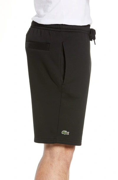 Shop Lacoste Sport Fleece Shorts In Black