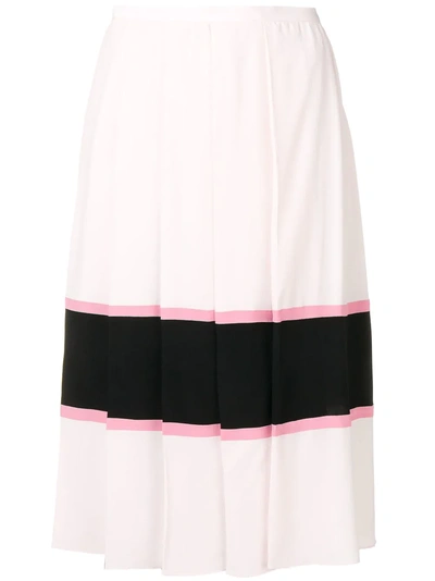 Shop Marni Pleated Stripe Skirt - Pink
