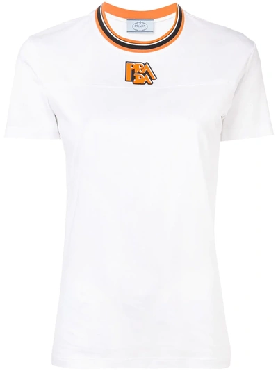 Shop Prada Logo Print T-shirt - White