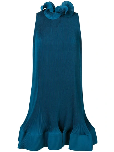 Shop Tibi Ruffled Collar Dress - Blue