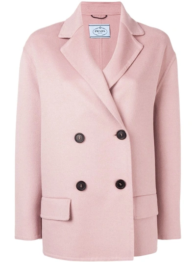 Shop Prada Double Breasted Jacket In Pink