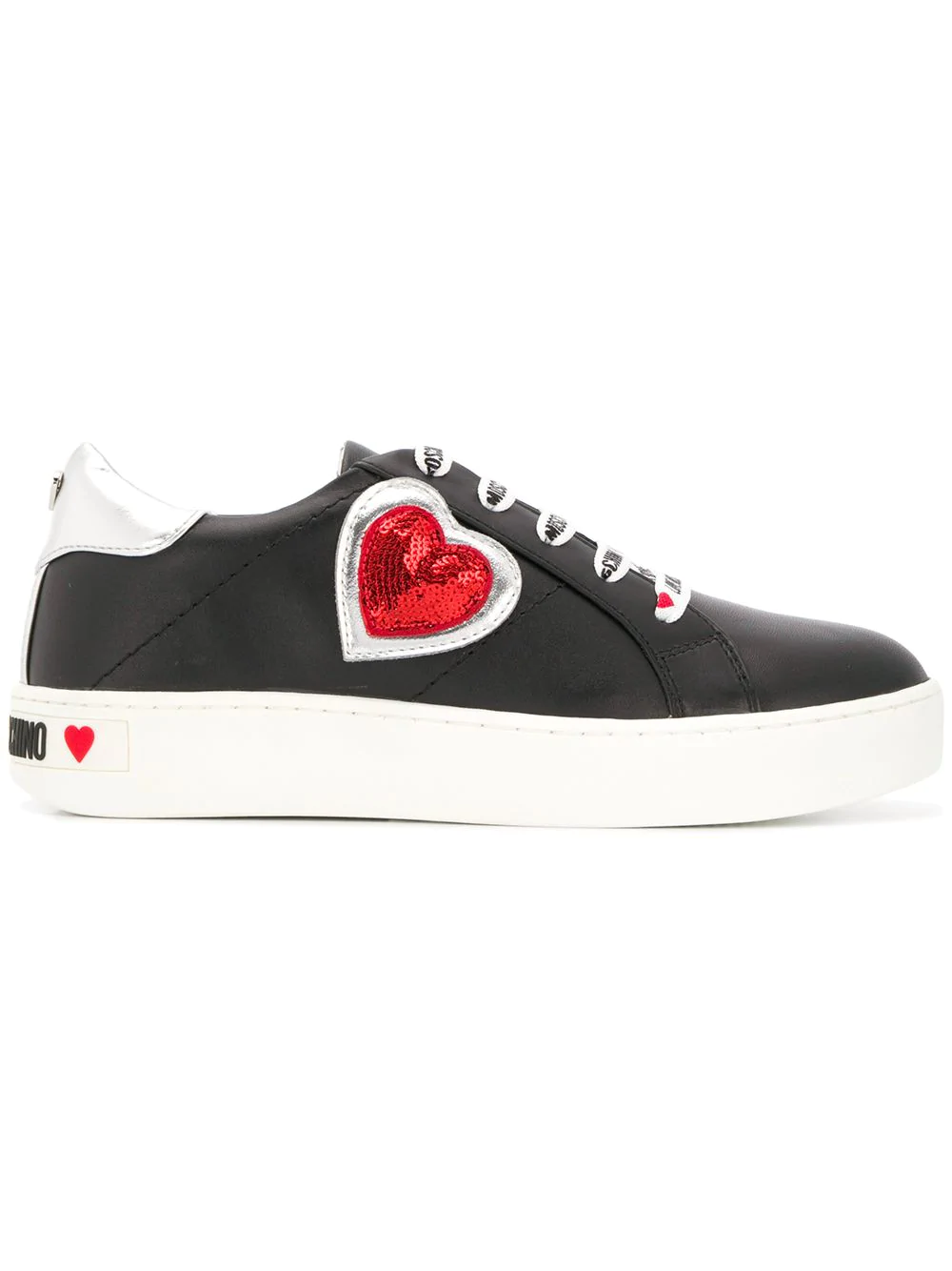 Love Moschino Heart Logo Sneakers - Black | ModeSens