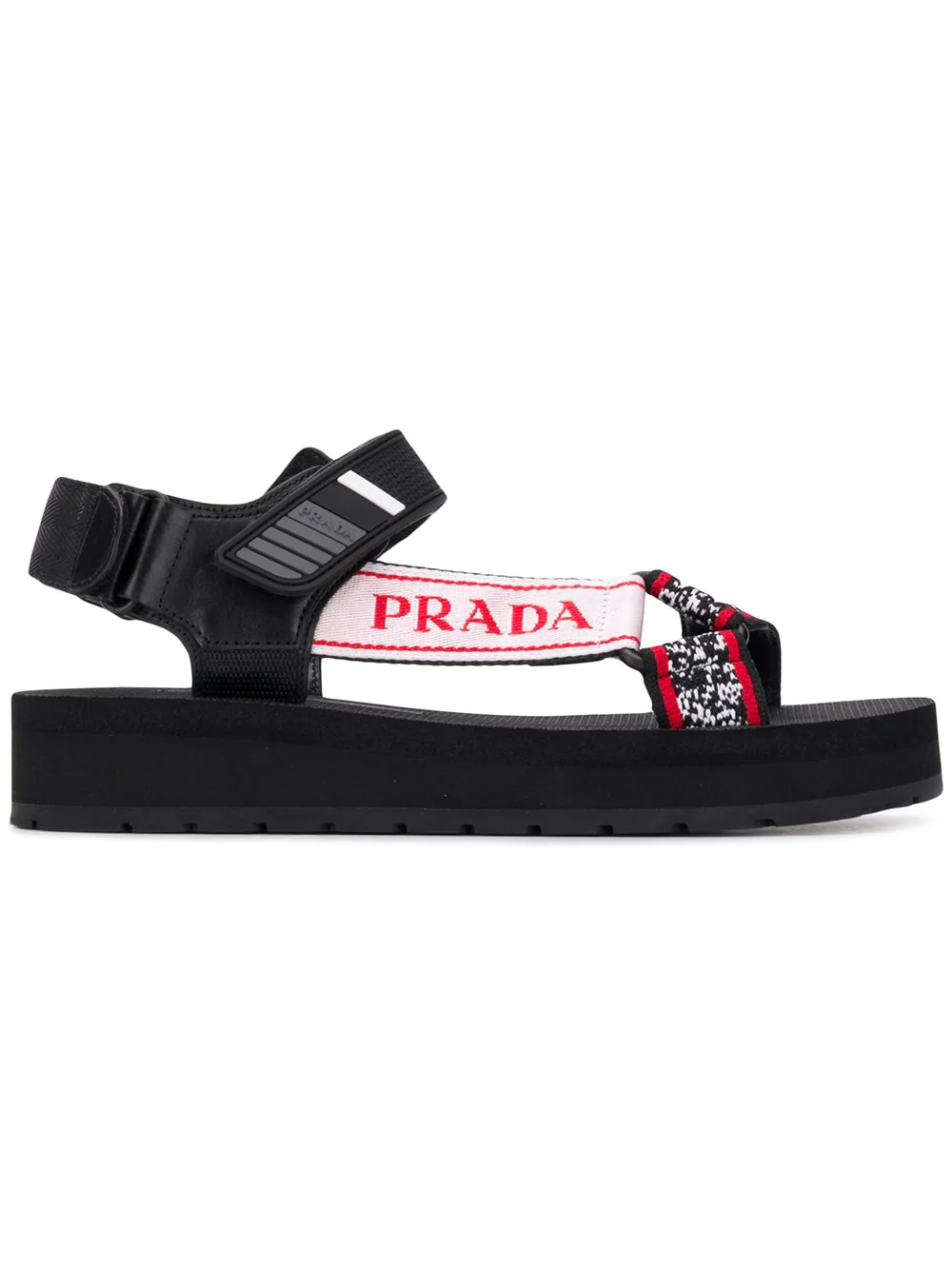prada logo embossed sandals