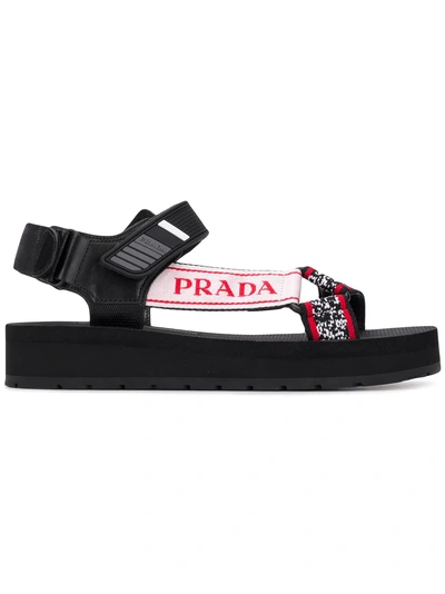 Shop Prada Flatform Sandals - Black