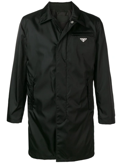 Shop Prada Chest Pocket Raincoat - Black
