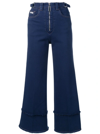 Shop Miu Miu Cropped Jeans - Blue