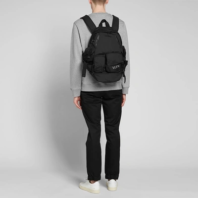 Shop Valentino Vltn Technical Backpack In Black