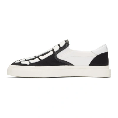 Shop Amiri Black & White Bones Slip-on Trainers