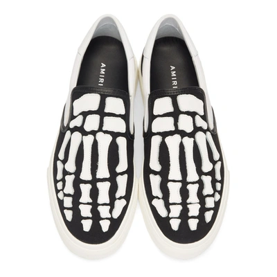 Shop Amiri Black & White Bones Slip-on Sneakers