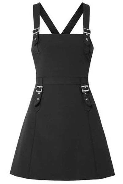 Shop Opening Ceremony Woman Buckle-detailed Crepe Mini Dress Black