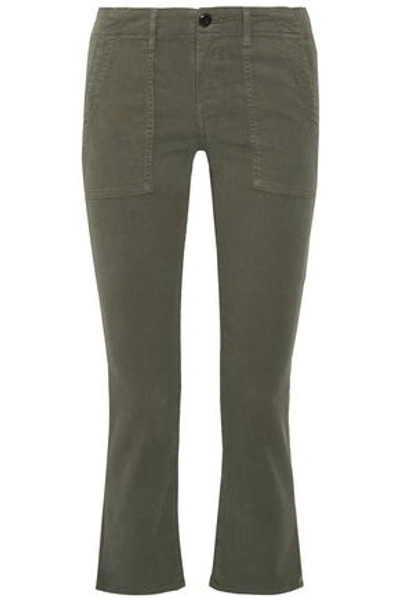 Shop The Great . Woman Twill Kick-flare Pants Army Green