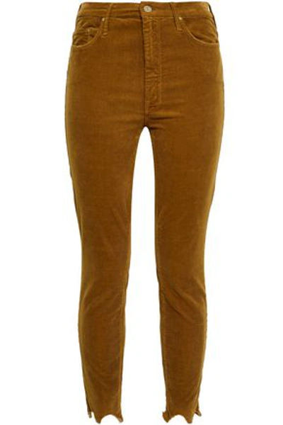 Shop Mother Woman Cotton-blend Corduroy Skinny Pants Light Brown