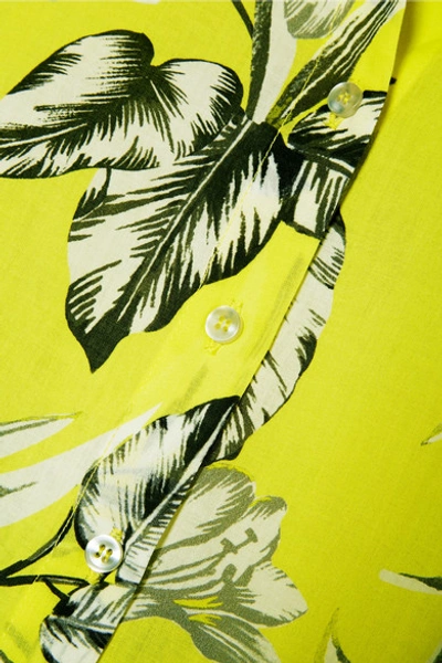Eywasouls Malibu Christina Floral-print Cotton-voile Maxi Dress In Bright Yellow