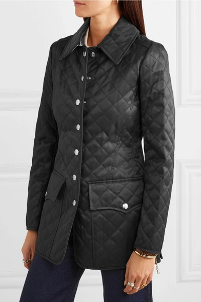 Shop Burberry Quilted Shell Jacket In Black