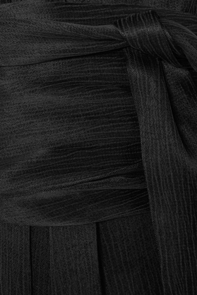 Shop Hatch The Serena Belted Crinkled-jersey Jumpsuit In Black
