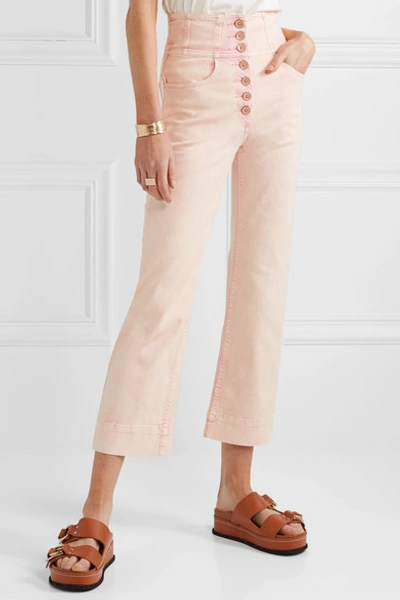 Shop Ulla Johnson Ellis High-rise Straight-leg Jeans In Baby Pink