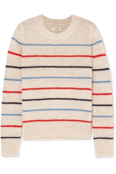 Shop Isabel Marant Étoile Gian Striped Alpaca And Wool-blend Sweater In Ecru