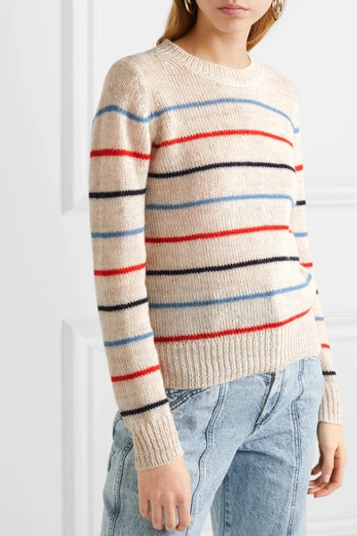 Shop Isabel Marant Étoile Gian Striped Alpaca And Wool-blend Sweater In Ecru