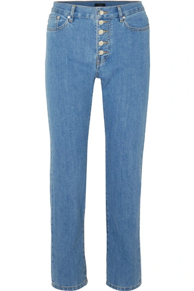 Shop Joseph Den High-rise Slim-leg Jeans In Indigo