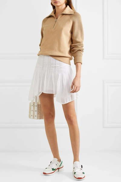 Shop Isabel Marant Étoile Akala Asymmetric Embroidered Cotton-voile Mini Skirt In White