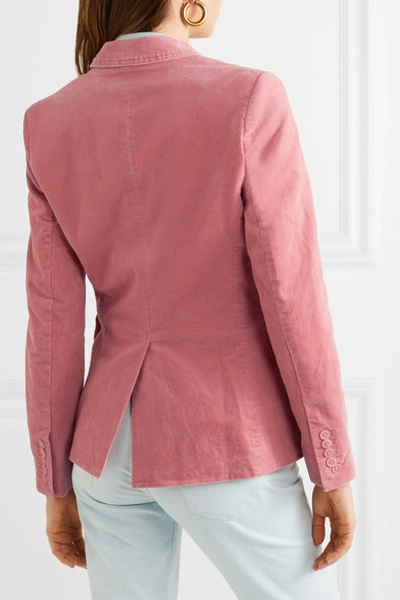Shop Isabel Marant Étoile Alsey Double-breasted Stretch-cotton Velvet Blazer In Pink