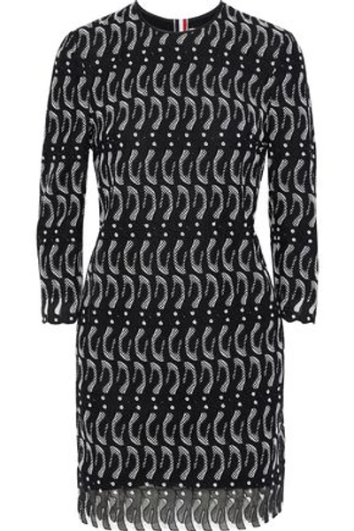 Shop Thom Browne Woman Guipure Lace Mini Dress Black