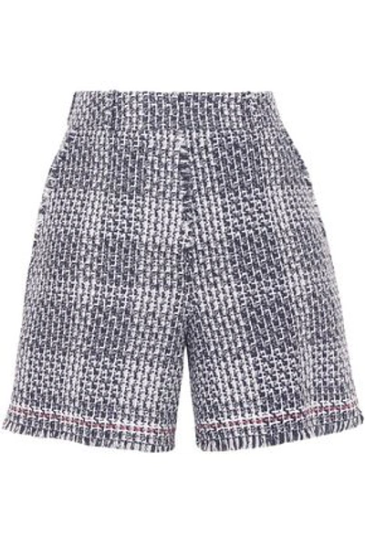 Shop Thom Browne Checked Cotton-blend Tweed Shorts In Navy