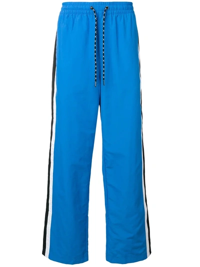 Shop Burberry Logo Stripe Sweatpants - Blue
