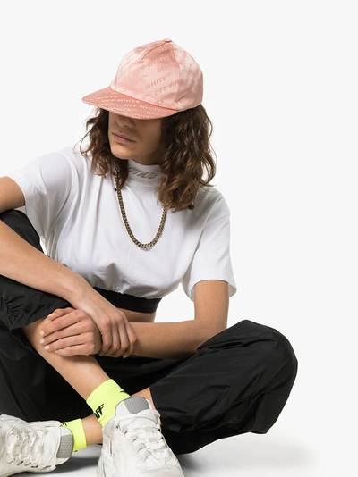 Shop Off-white Satin-baseballkappe Mit Logos In Neutrals