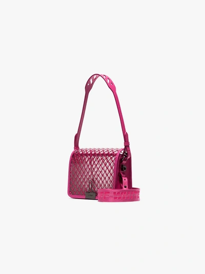 Shop Off-white Net Shoulder Bag In Pink