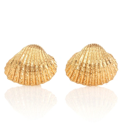 Shop Tohum Design Concha Beach 22kt Gold-plated Earrings