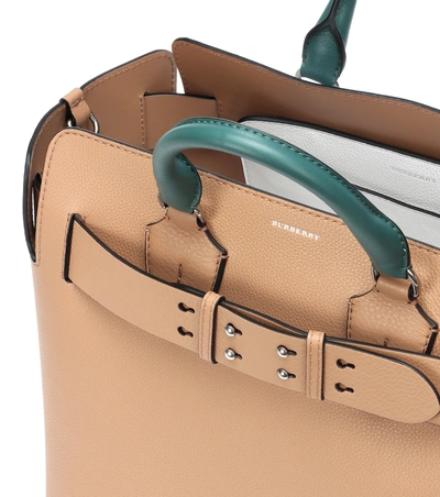 Shop Burberry The Belt Medium Leather Tote In Beige