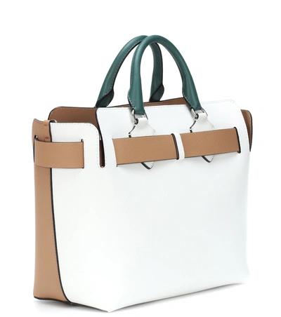 Shop Burberry The Belt Medium Leather Tote In Beige